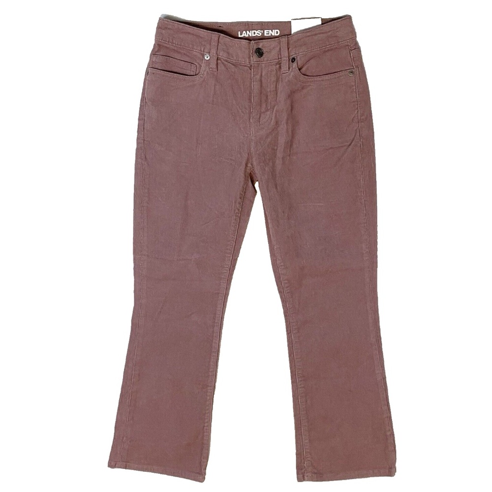 Lands' End Women's Pink Corduroy Pants Size 2 Petite Mid-Rise Bootcut NWT